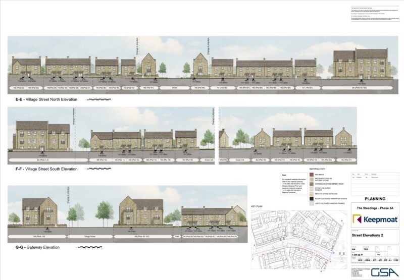 Keepmoat proposed Street Elevations For Parcel 2A at The Steadings, Cirencester.