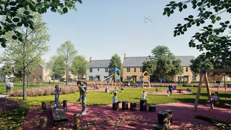 Parcel 2D of The Steadings. View from the Northern Green Space